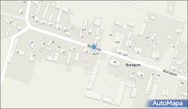 Borzęcin, Borzęcin, 43, mapa Borzęcin