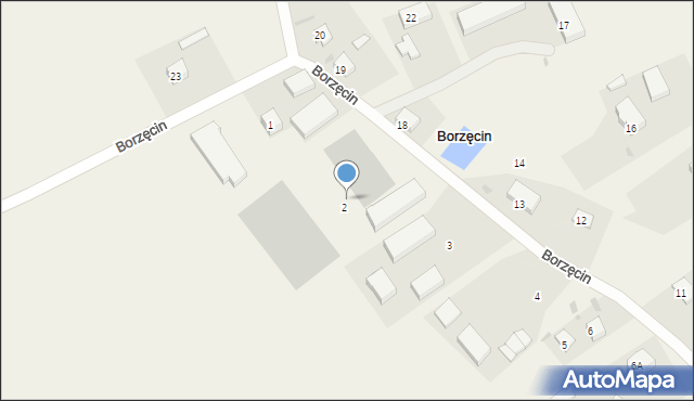 Borzęcin, Borzęcin, 2a, mapa Borzęcin