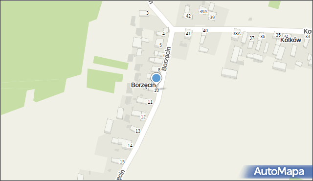 Borzęcin, Borzęcin, 10, mapa Borzęcin
