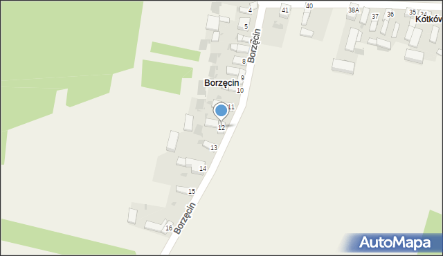 Borzęcin, Borzęcin, 12, mapa Borzęcin