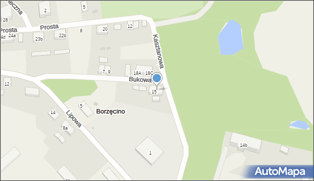 Borzęcino, Borzęcino, 15B, mapa Borzęcino