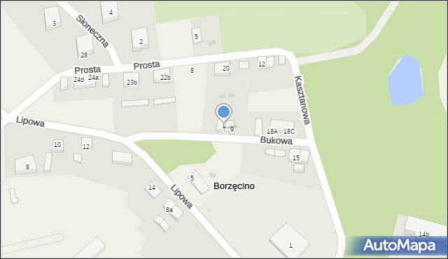 Borzęcino, Borzęcino, 17a, mapa Borzęcino