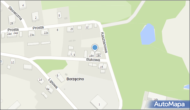 Borzęcino, Borzęcino, 18, mapa Borzęcino