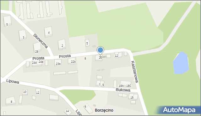 Borzęcino, Borzęcino, 20, mapa Borzęcino