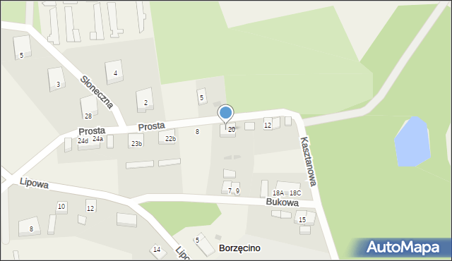 Borzęcino, Borzęcino, 20c, mapa Borzęcino