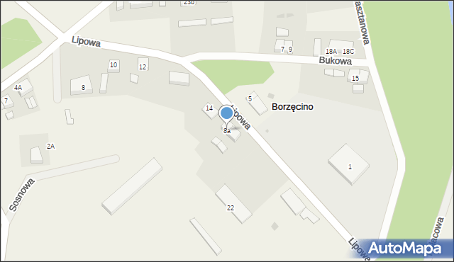 Borzęcino, Borzęcino, 8a, mapa Borzęcino