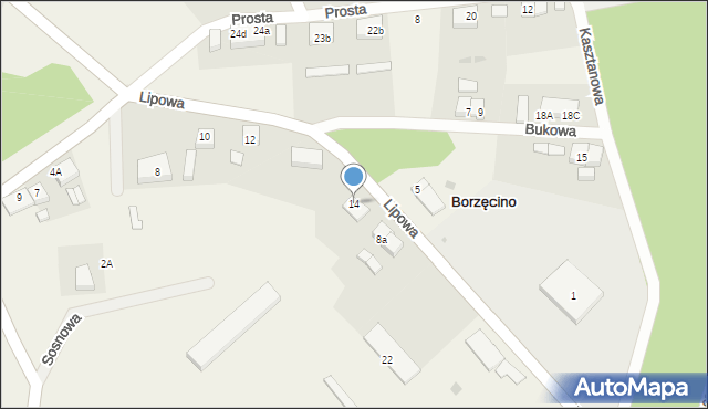 Borzęcino, Borzęcino, 8b, mapa Borzęcino