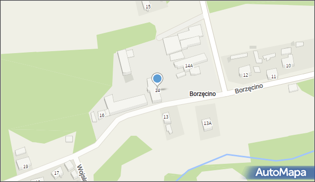 Borzęcino, Borzęcino, 14, mapa Borzęcino