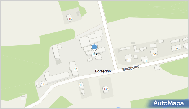 Borzęcino, Borzęcino, 14A, mapa Borzęcino