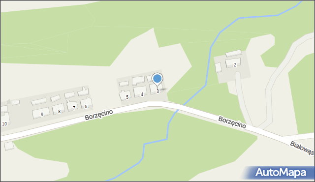 Borzęcino, Borzęcino, 3, mapa Borzęcino