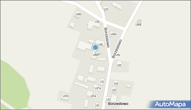 Borzestowo, Borzestowo, 198A, mapa Borzestowo