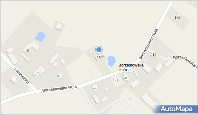 Borzestowska Huta, Borzestowska Huta, 64a, mapa Borzestowska Huta