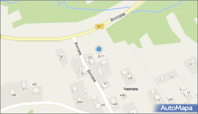 Borzęta, Borzęta, 11, mapa Borzęta