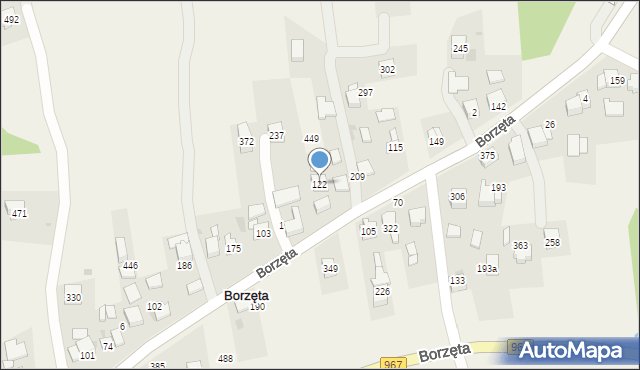 Borzęta, Borzęta, 122, mapa Borzęta