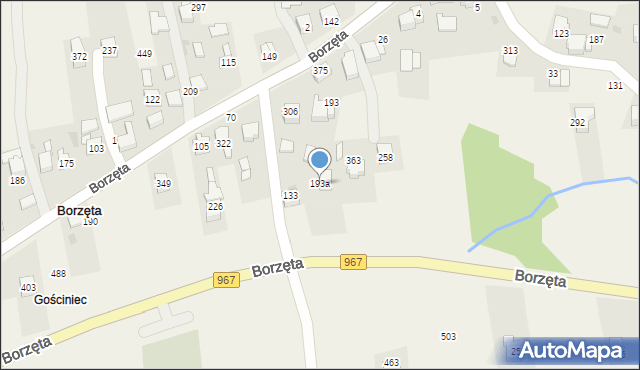 Borzęta, Borzęta, 193a, mapa Borzęta