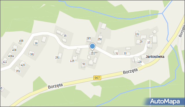 Borzęta, Borzęta, 221, mapa Borzęta