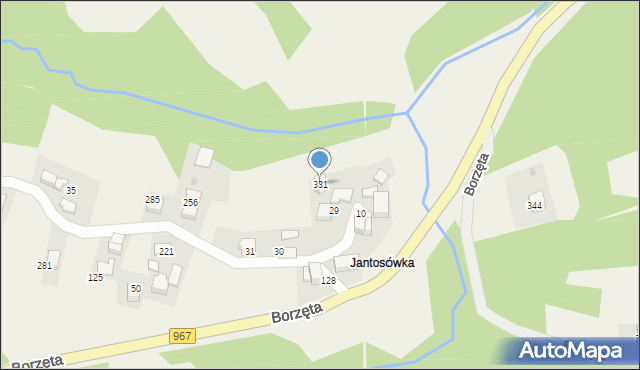 Borzęta, Borzęta, 331, mapa Borzęta