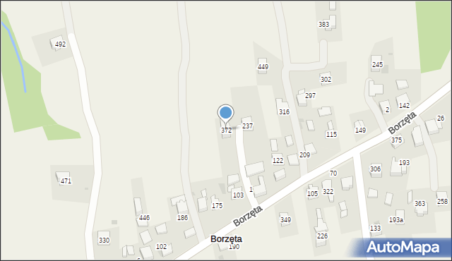 Borzęta, Borzęta, 372, mapa Borzęta