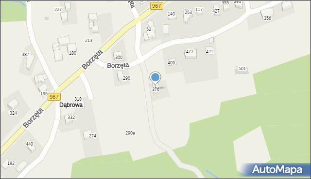 Borzęta, Borzęta, 376, mapa Borzęta