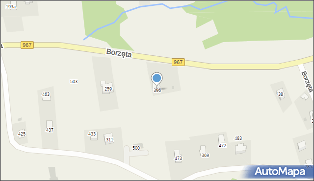 Borzęta, Borzęta, 396, mapa Borzęta