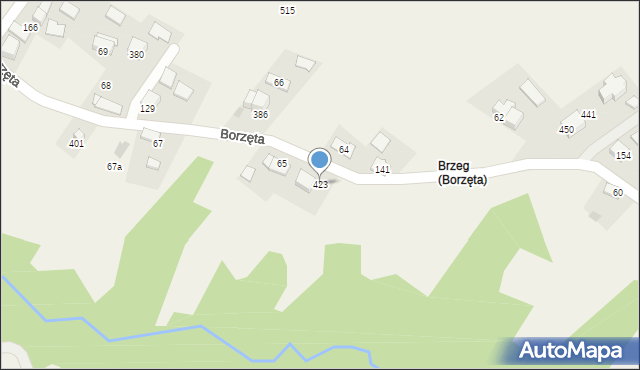 Borzęta, Borzęta, 423, mapa Borzęta