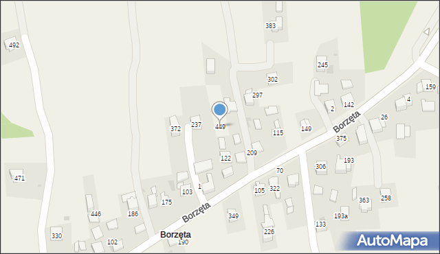 Borzęta, Borzęta, 449, mapa Borzęta