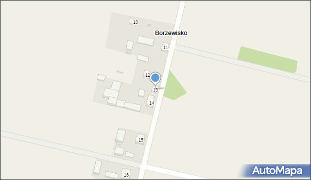 Borzewisko, Borzewisko, 13, mapa Borzewisko