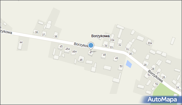 Borzykowa, Borzykowa, 47, mapa Borzykowa