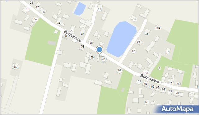 Borzykowa, Borzykowa, 60A, mapa Borzykowa