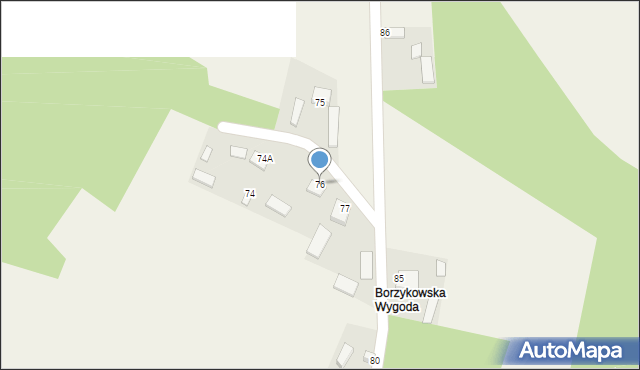 Borzykowa, Borzykowa, 76, mapa Borzykowa