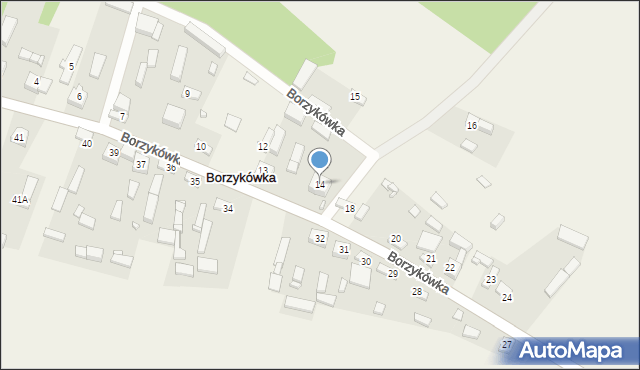 Borzykówka, Borzykówka, 14, mapa Borzykówka