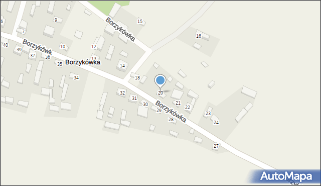 Borzykówka, Borzykówka, 20, mapa Borzykówka