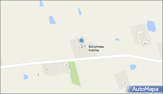 Borzymie, Borzymie, 11, mapa Borzymie