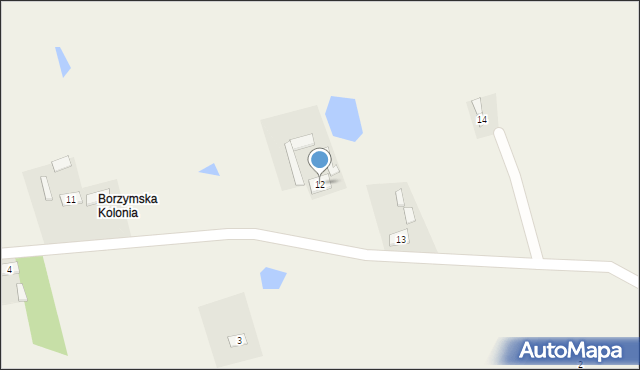 Borzymie, Borzymie, 12, mapa Borzymie