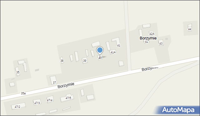 Borzymie, Borzymie, 40, mapa Borzymie