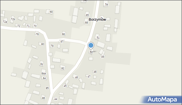 Borzymów, Borzymów, 50, mapa Borzymów