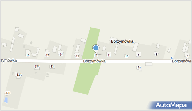 Borzymówka, Borzymówka, 12, mapa Borzymówka