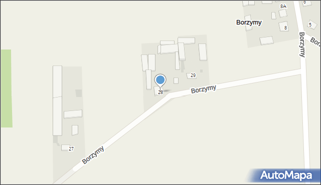 Borzymy, Borzymy, 28, mapa Borzymy