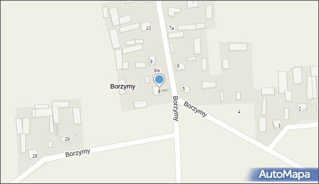 Borzymy, Borzymy, 8, mapa Borzymy