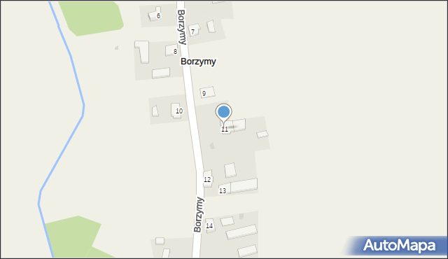 Borzymy, Borzymy, 11, mapa Borzymy