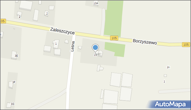 Borzyszewo, Borzyszewo, 13, mapa Borzyszewo