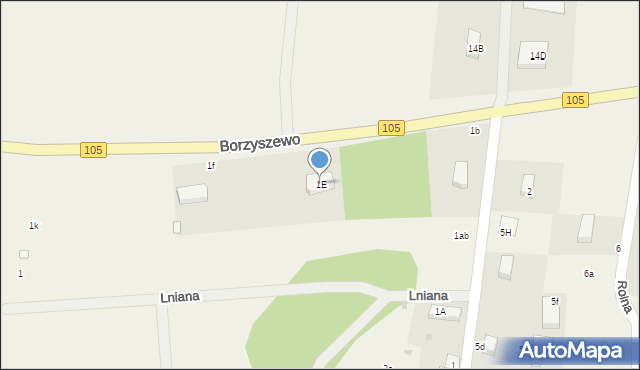 Borzyszewo, Borzyszewo, 1E, mapa Borzyszewo