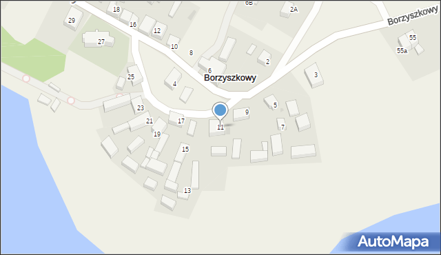 Borzyszkowy, Borzyszkowy, 11, mapa Borzyszkowy