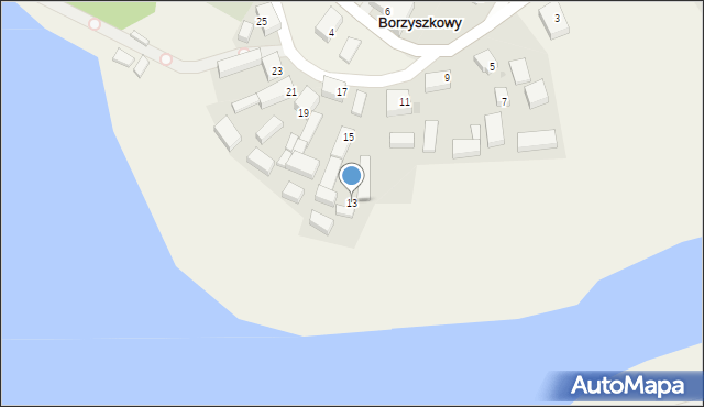 Borzyszkowy, Borzyszkowy, 13, mapa Borzyszkowy