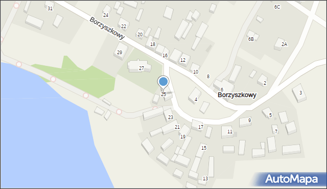 Borzyszkowy, Borzyszkowy, 25, mapa Borzyszkowy