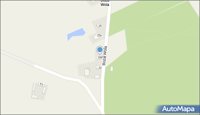 Boża Wola, Boża Wola, 34a, mapa Boża Wola