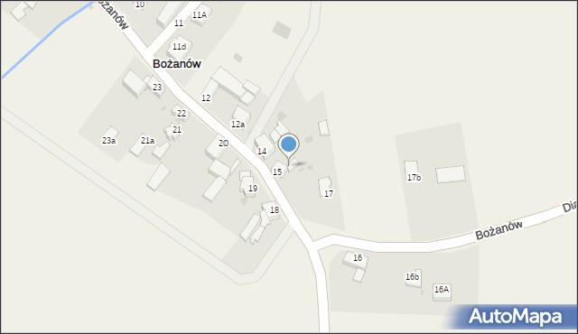 Bożanów, Bożanów, 15a, mapa Bożanów