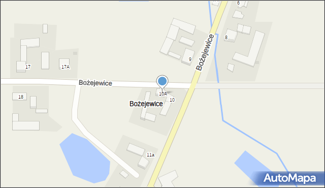 Bożejewice, Bożejewice, 10A, mapa Bożejewice