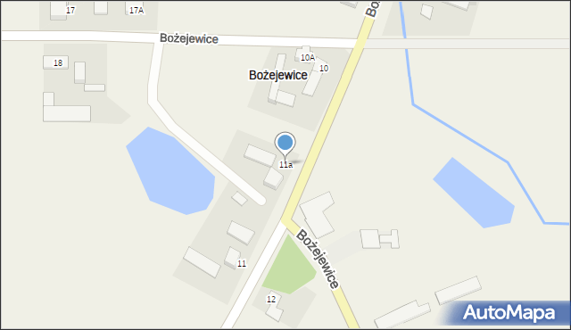 Bożejewice, Bożejewice, 11a, mapa Bożejewice