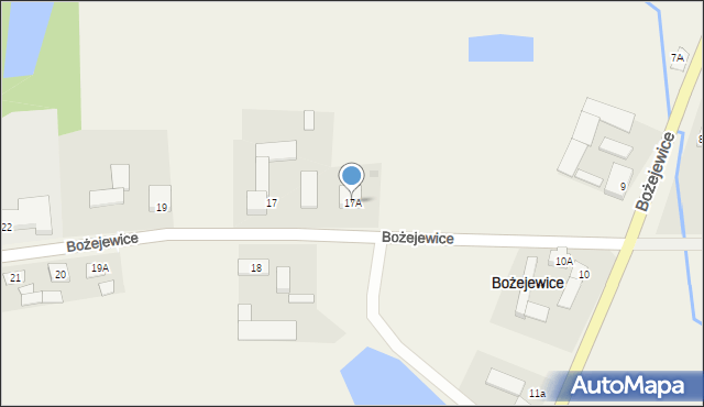 Bożejewice, Bożejewice, 17A, mapa Bożejewice